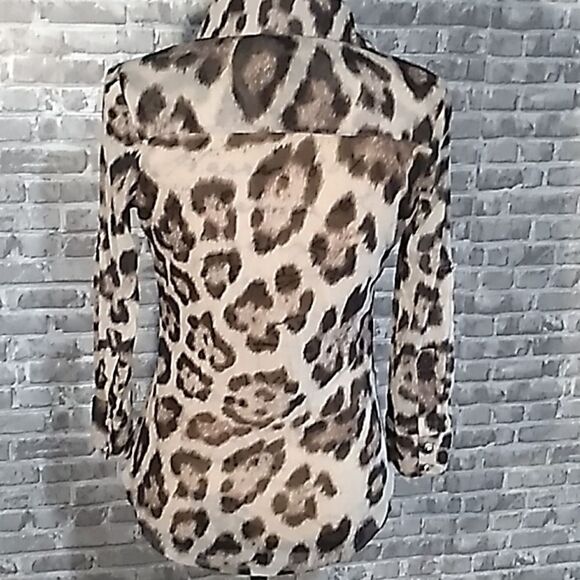 INC International Concepts sheer animal print button up blouse - Picture 11 of 14